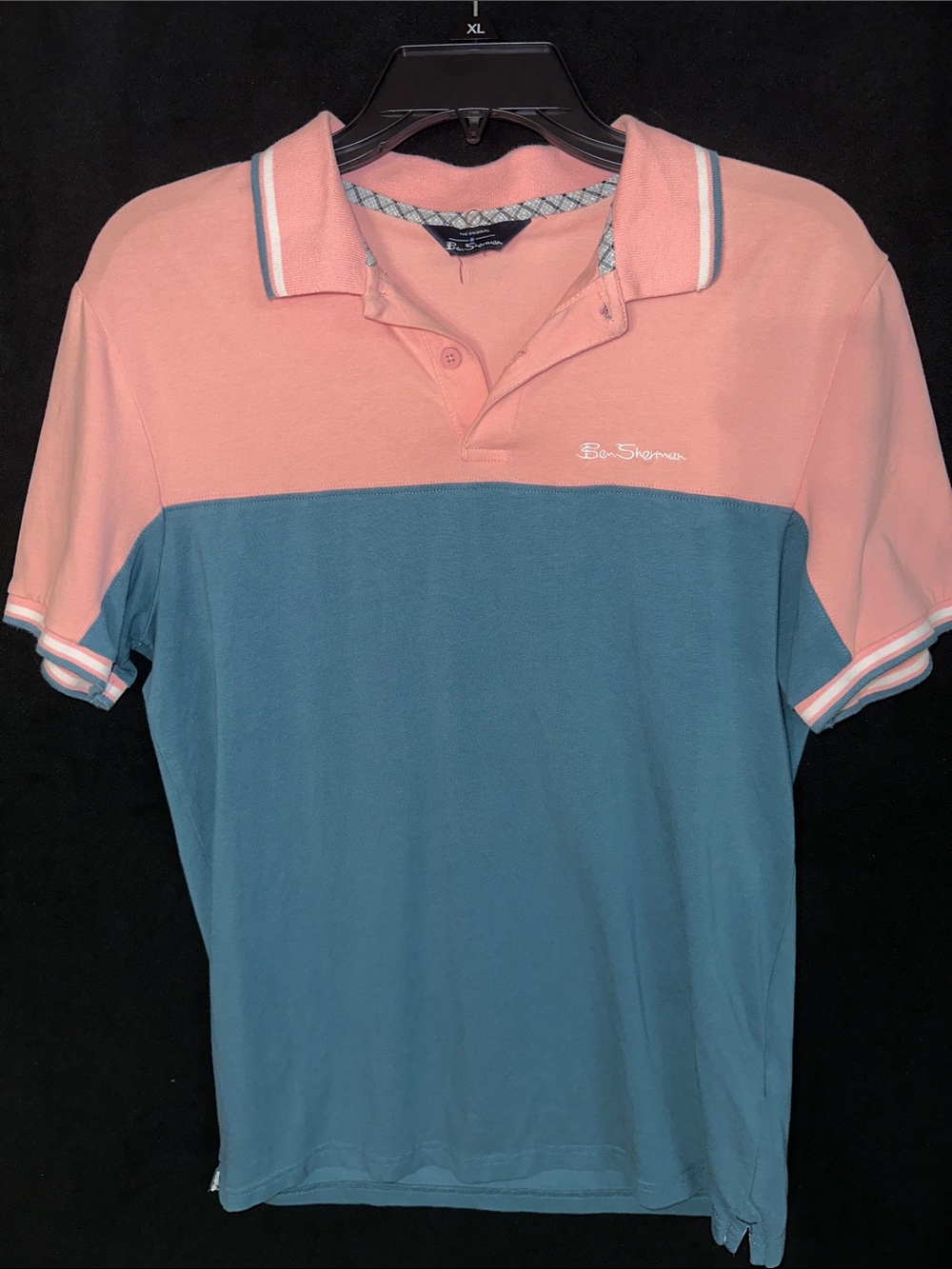 Ben Sherman Colorblock Polo in Pink and Blue